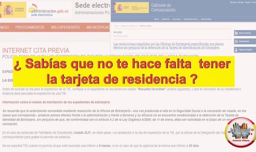 ¿ Sabias que no te hace falta tener la tarjeta de residencia ?